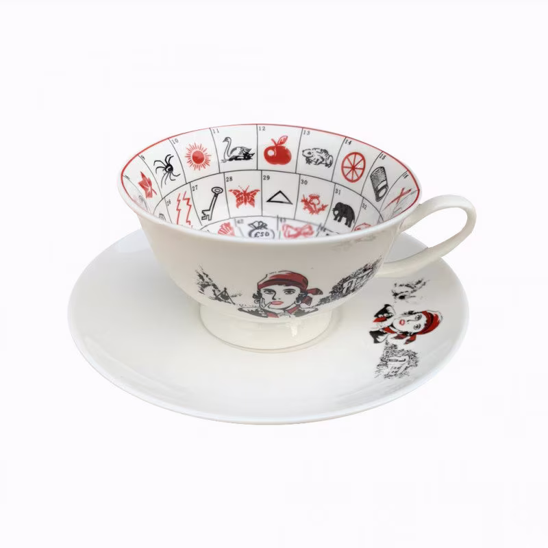 Romany Fortune Telling Cup & Saucer Set, Tea Leaf Reading, Physics Gifts, Keepsake Gifts , Teacup Collector, Christmas