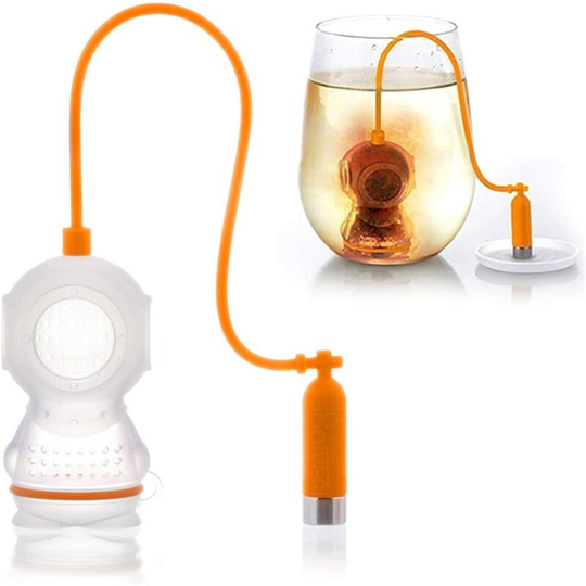 Silicone tea infuser, silicone tea infuser, loose tea filter, with fine mesh for mugs (orange)