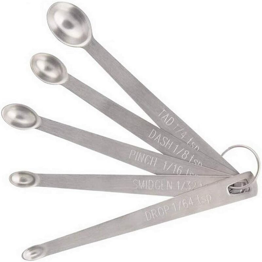 Betterlifegb - Stainless Steel Small Measuring Spoons Betterlife Measuring Spoons 5 Pieces Stackable Set Tea Coffee Seasoning Kitchen Accessories