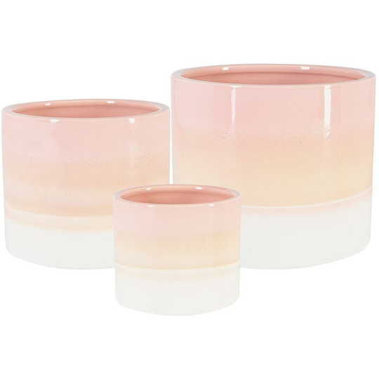 Reactive Glaze Plant Pots - 3 Sizes - Pink - Nicola Spring