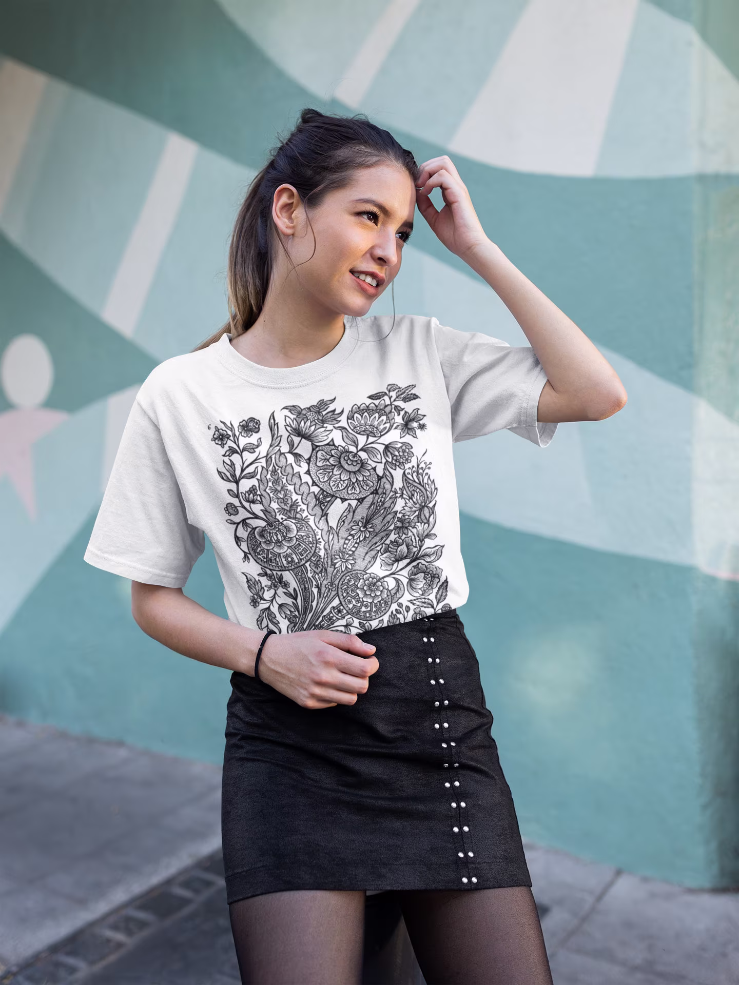 Textile Design #3 | 1719 - Unisex Organic T-Shirt, Vintage Style Art T-Shirt