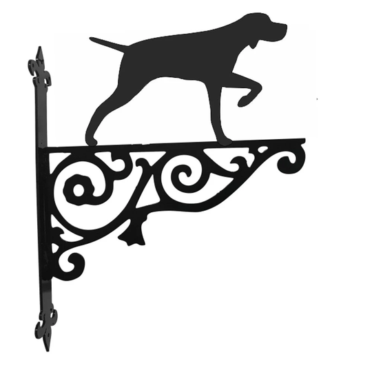Pointer Ornamental Hanging Bracket - Contemporary Basket Wall Mounted Decorative Garden Black