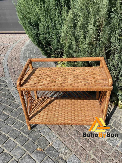 Wicker Shoe Rack Entryway, 2 Tier Rack, Storage Shelf, Entryway Organizer, Storage, Chest Of Drawers For Shoes