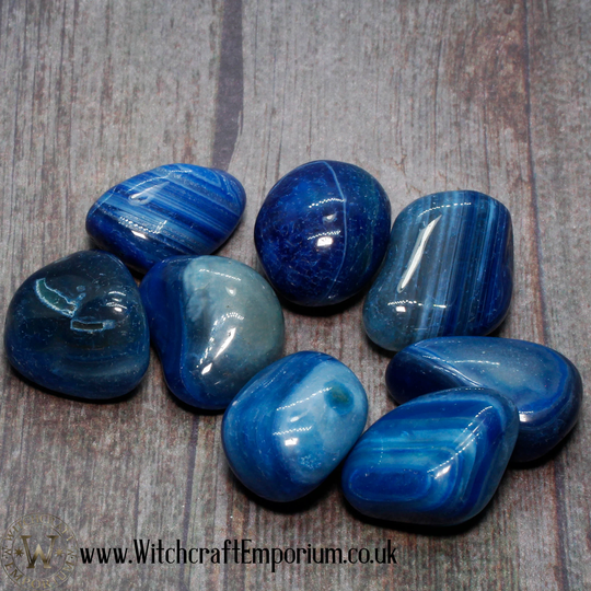 Agate | Blue Banded - Stone Crystal Gemstone Mineral Pagan Wicca Wiccan Magic Spell Ritual Real Genuine Natural