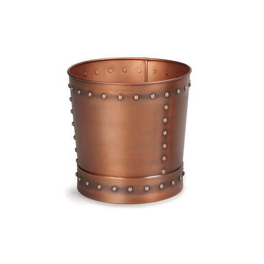 Unique 12 Inch Riveted Copper Planter For Outdoor Or Indoor Use, Garden, Deck, & Patio