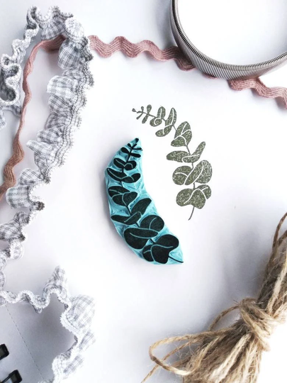 Eucalyptus Rubber Stamp, Herb Decor