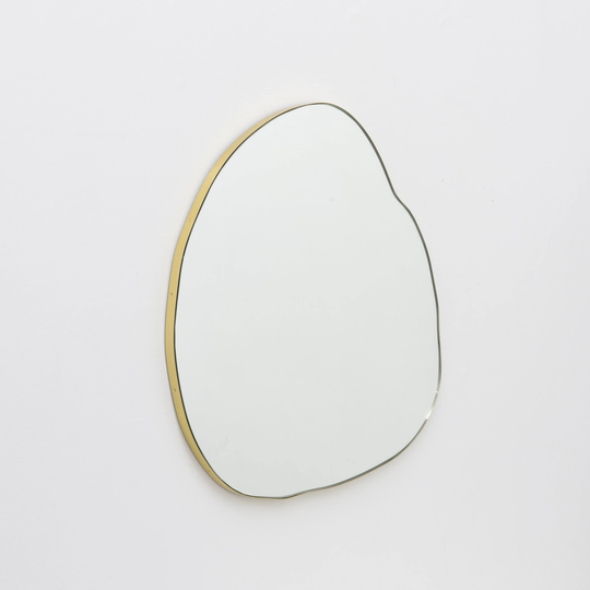 Ergon™ Organic Shaped Modern Customisable Mirror With A Brushed Brass Frame