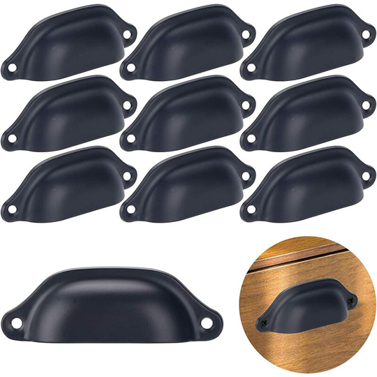 Dksfjkl - Vintage Iron and Shell Drawer Handles for Cabinet, Drawer, Medicine Cabinet 20pcs Black