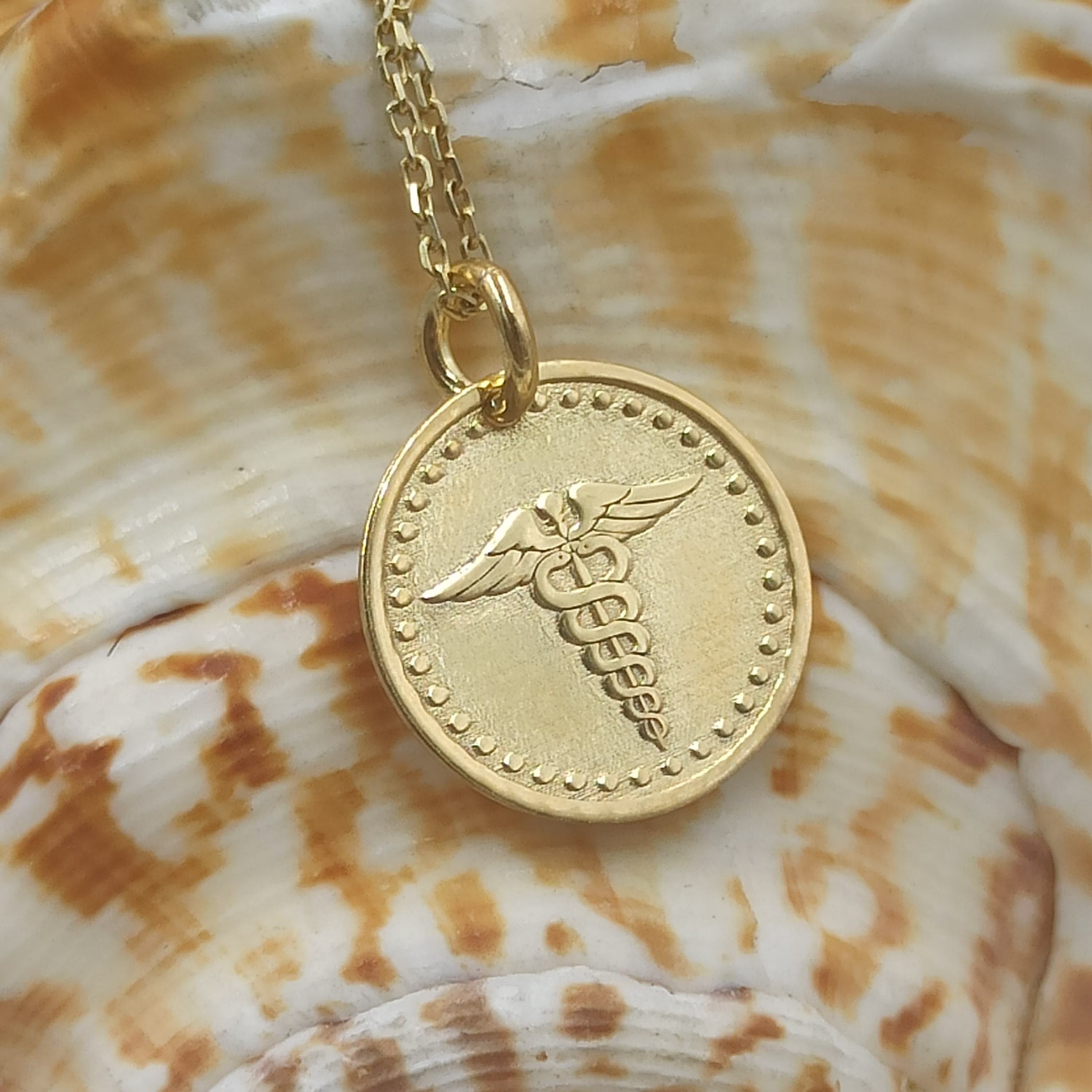 Solid Gold 14K Medical Necklace, Pesronalized Pendant, Symbol Of Medicine, Medical Pendant, Necklace Gift, Medical Jewelry, Dainty Symbol