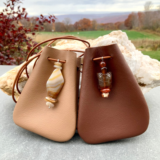 Medicine Bag Turtle Tote Pouch Mojo Crystal Native Natural Style Wiccan Pagan Altar Decor Leather Yoga Meditation
