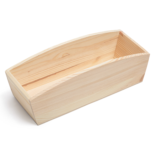Natural Wood Rectangular Wooden Pot