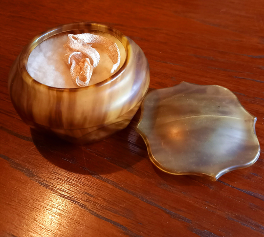 Vintage 1930S Faux Tortoise Celluloid Powder Pot