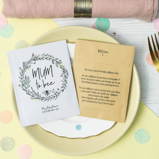 10 'Mum To Bee' Baby Shower Seed Packets