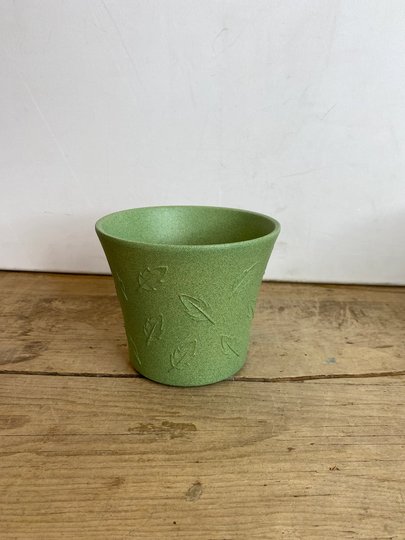 Vintage Studio Levien Green Textured Plant Pot, Made in England Perfect Condition. Lovely Tactile Item