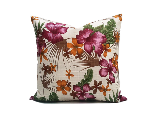 Sweet Hibiscus One 18x18 Inch Handmade Decorative Pillow Covers Canvas Fabric - Pcc10