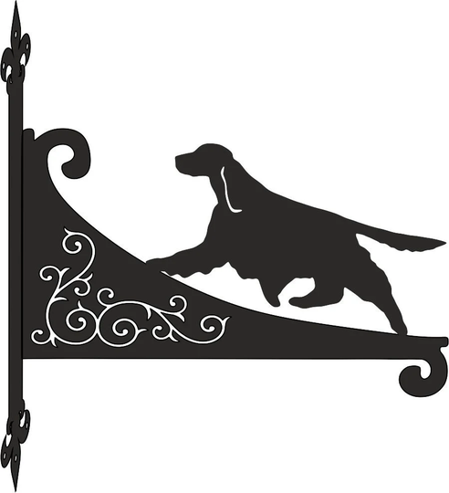 Springer Spaniel Ornamental Scroll Hanging Bracket