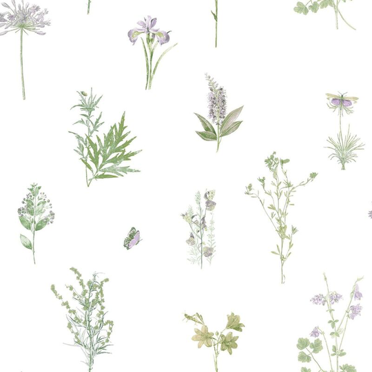 Evergreen Wallpaper Herbs And Flowers White Noordwand Multicolour