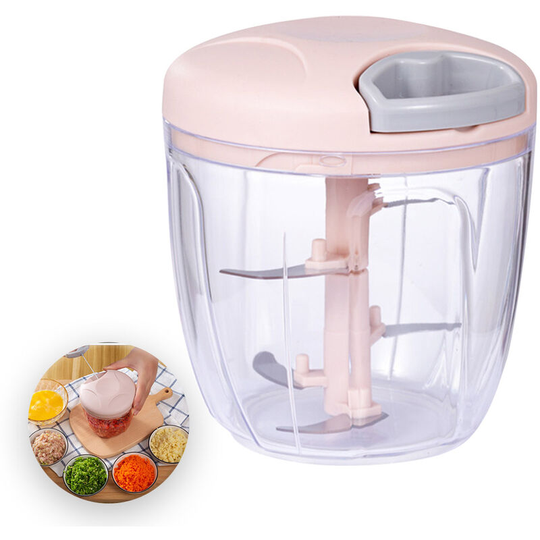 Manual Food Chopper Manual Garlic Chopper Onion Chopper Garlic Mincer Hand Pull String Vegetable Processor 900ML for Onion Veggies Fruits Nuts Herbs