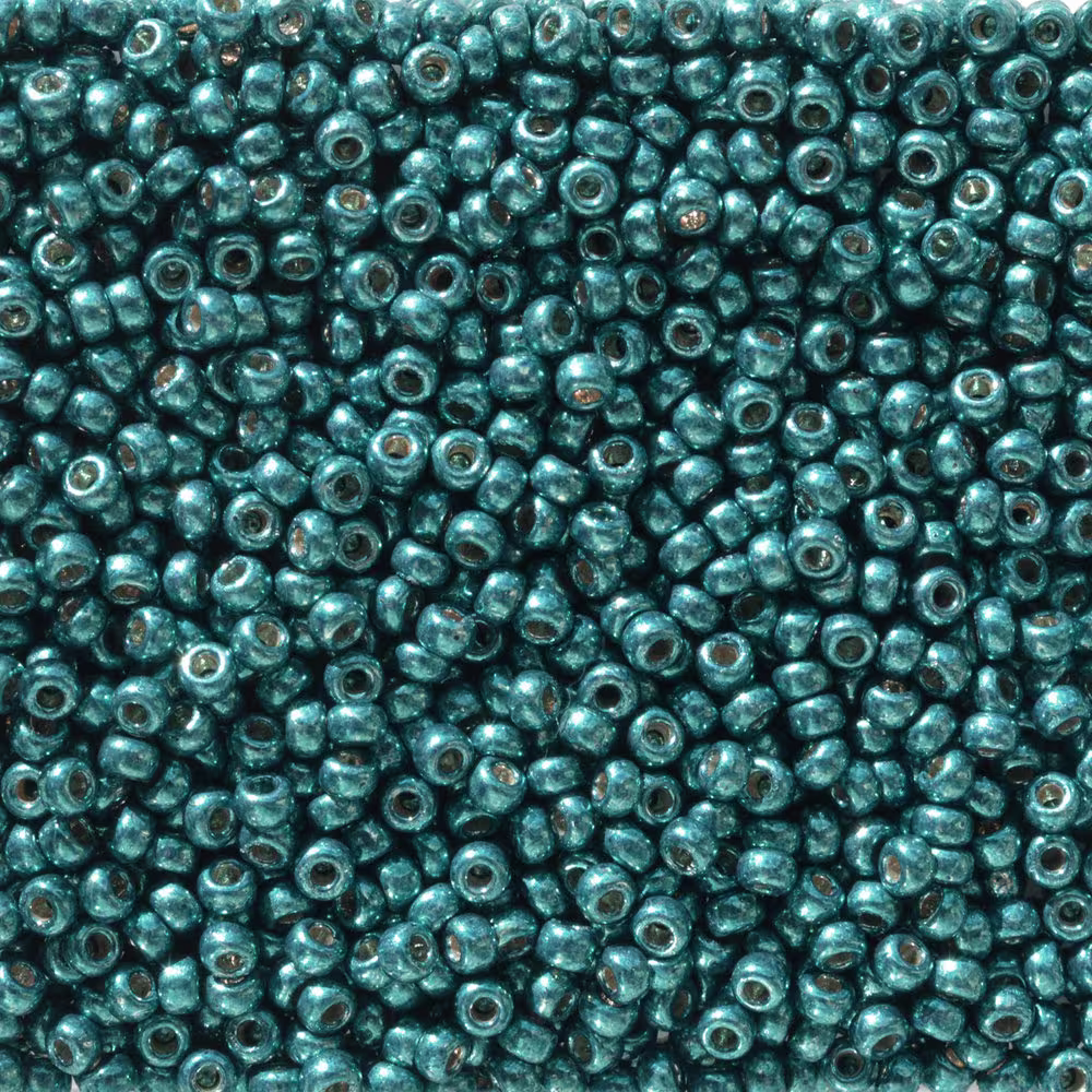 Miyuki Seed Beads 11/0 11-5115 Duracoat Galvanized Poseidon Blue Round Beads, Glass Size 11