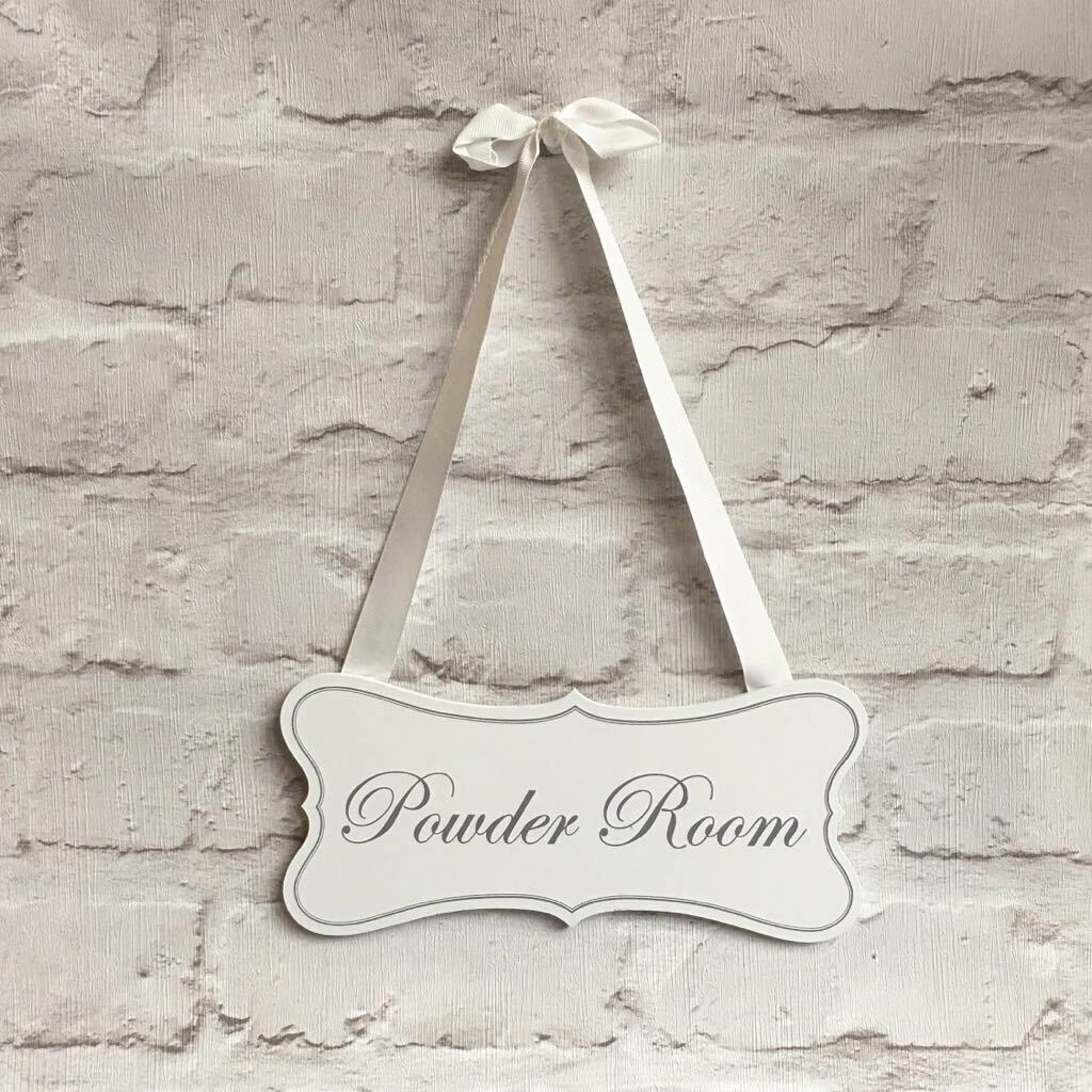 Shabby Chic Vintage Pretty White Wood Hanging Door Plaque Sign Bathroom Bedroom Do Not Disturb Boudoir Powder Room Hotel Signs Plaques Wall