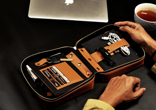 Voyager - Handmade Vegan Travel Organizer/Tech Kit