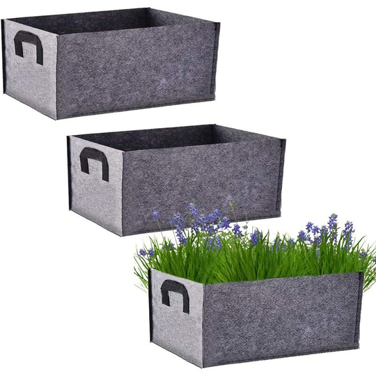 Pieces Plant Bags, Garden Plant Bags, Grow Bag, Square Vegetable Plant Bag, with Handle, Indoor Outdoor Grow Bags Planting Pot for Vegetables,