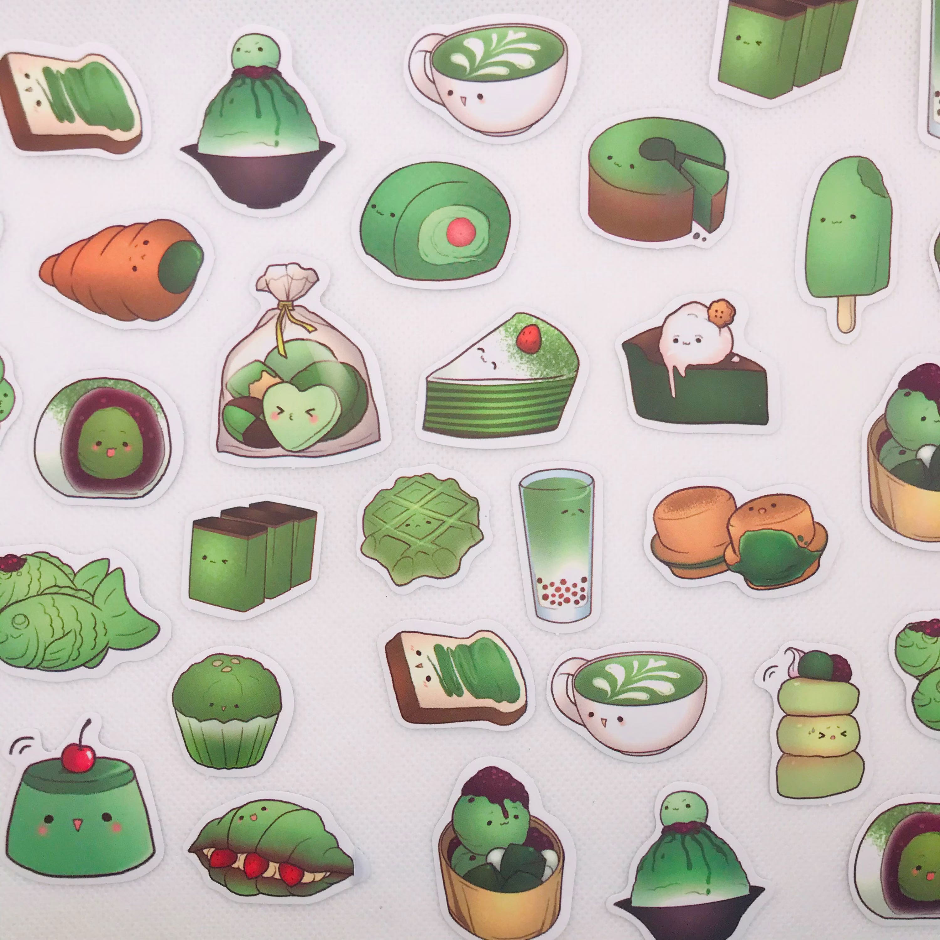 Cartoon, Japanese Matcha Green Tea Lovers Diy Stickers Set