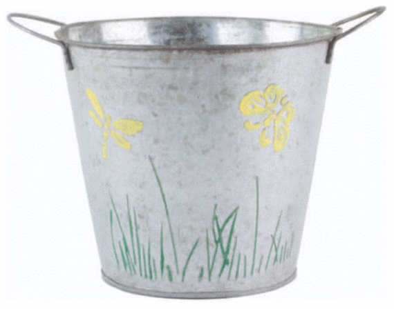 Meadow Design Metal Pail With 2 Handle Feature 14.5 cm