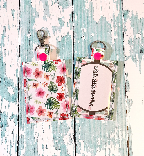 Id Badge Holder, Vertical Special Edition Hibiscus Flower