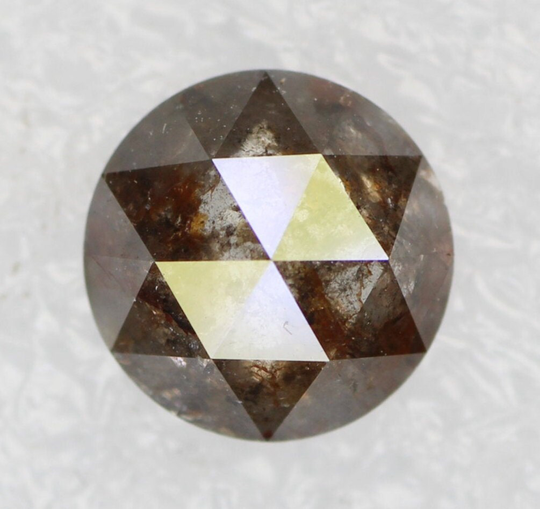 0.99 Ct 7.0 Mm Natural Loose Salt & Pepper Beautiful Fancy Colour Round Rose Cut Diamond Sg813