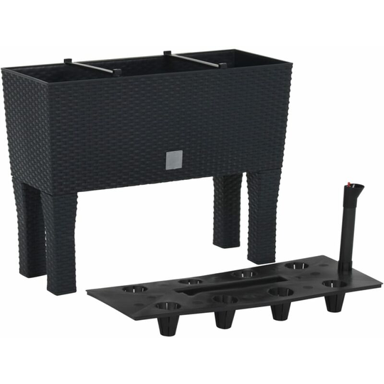 Raised Garden Bed Anthracite 60x25x46 cm pp Rattan Vidaxl Anthracite