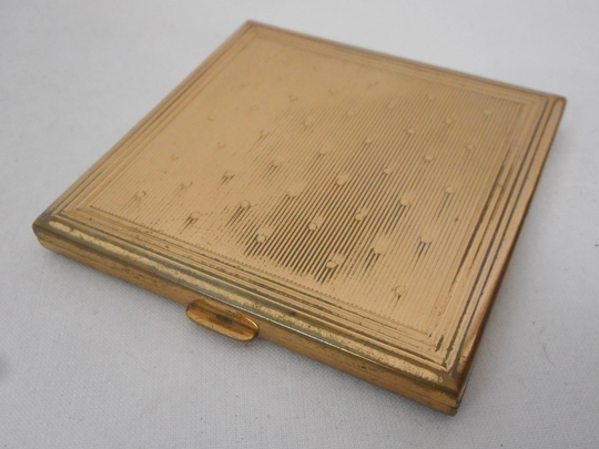 A Lovely Vintage French Brass Powder Compact Mirror Case