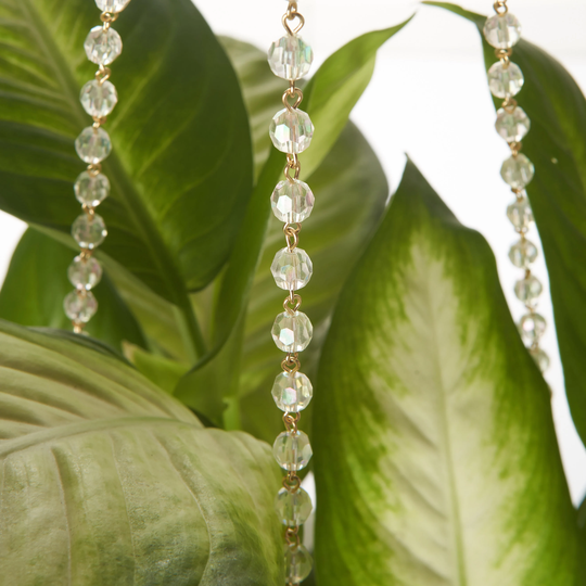 Plantalier-Clear Beaded Plant Hanger-Sparkly Faceted Beads-(No Pot Or Incl. New 2022 More Fun Than Macramé