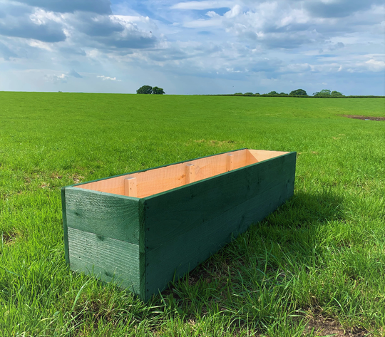 Large Wooden Garden Planter/Raised Bed | 100 - 165 cm Long Painted Cuprinol Forest Green Delivered Fully Assembled. Fast&free Delivery