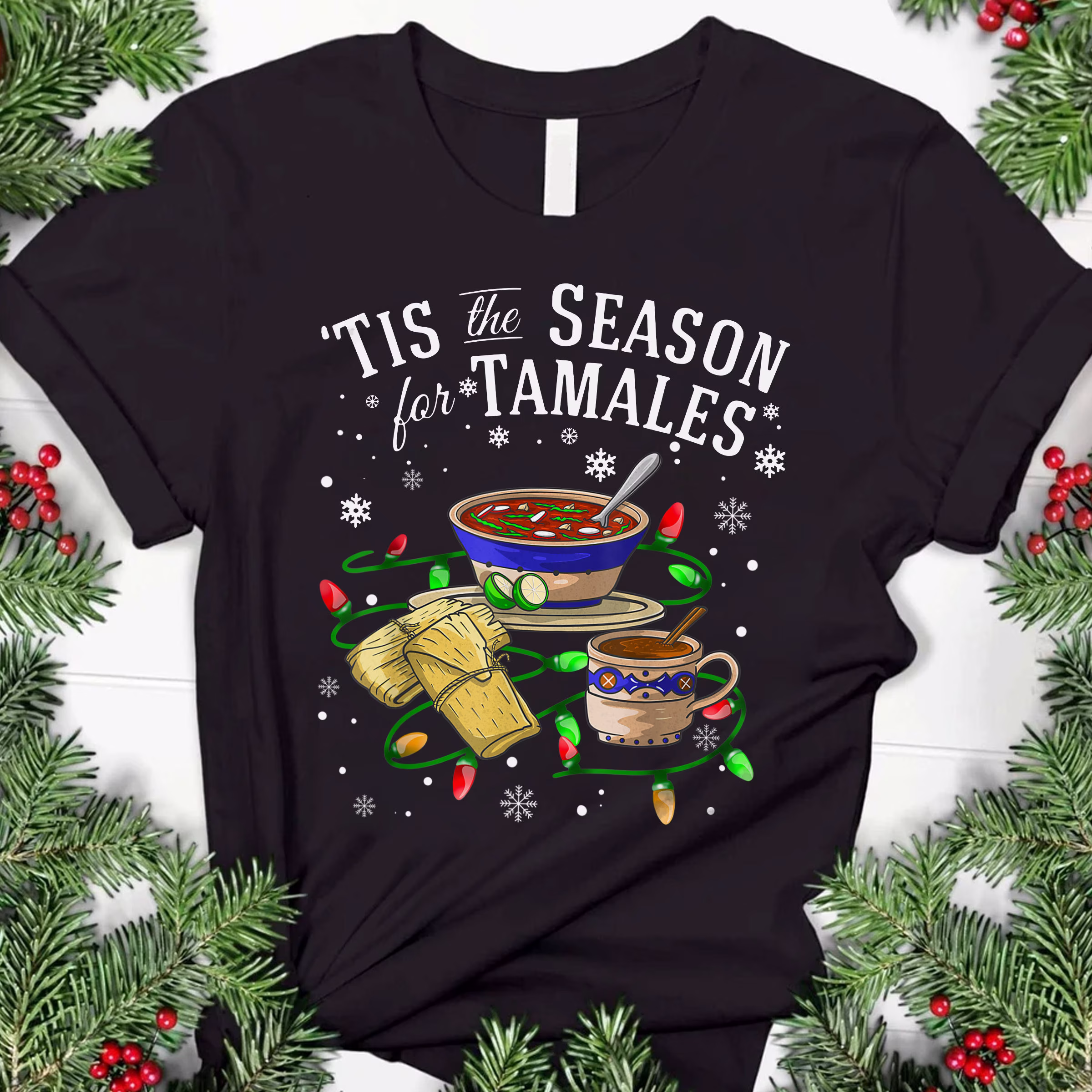 Tis The Season Shirt, Tamale Lover Tee, Mexican Food Gift, Christmas Party New Year Shirt