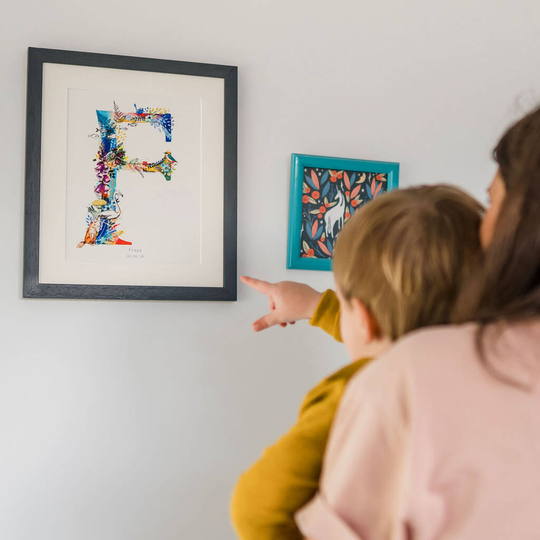 Personalised A To I Bright Wildlife Initials Print