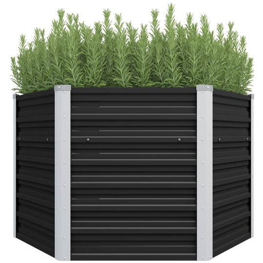 Garden Planter Anthracite 129x129x77 cm Galvanised Steel