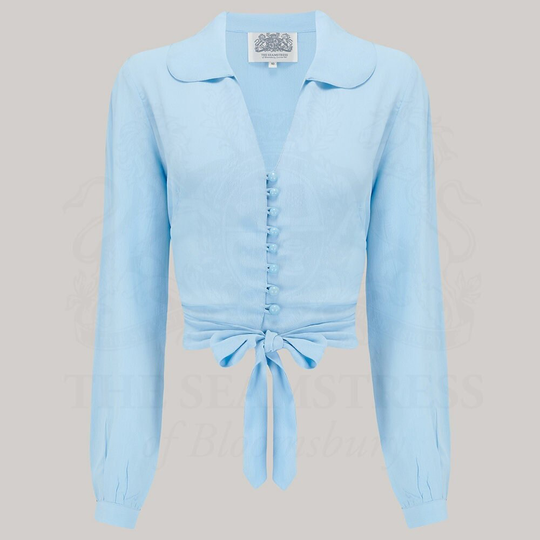 Clarice Blouse in Powder Blue By The Seamstress Of Bloomsbury | Authentic Vintage 1940S Style