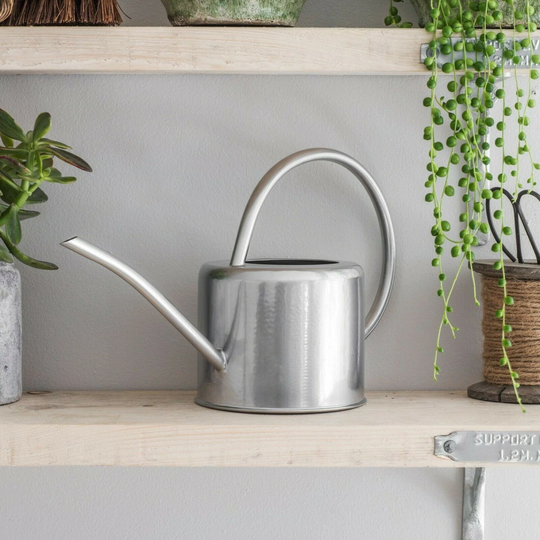 Metal Steel Indoor Watering Can With High Handle, Houseplants Flowers Pots, 1.9L, Home Plant Care