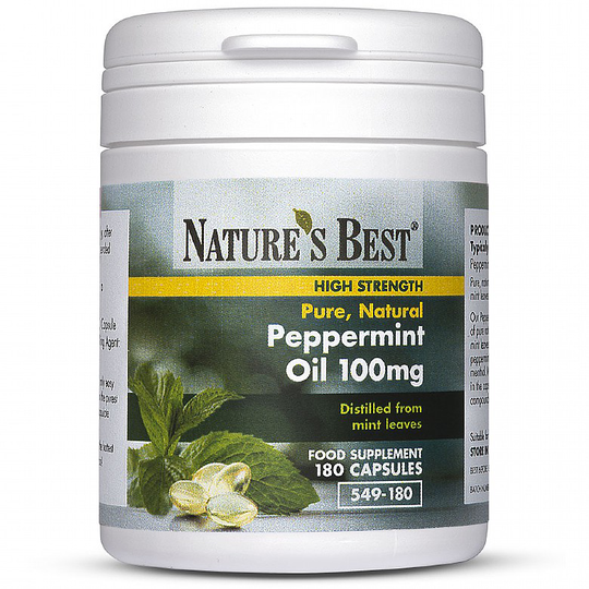 Peppermint Oil 100Mg, Pure Grade Extract 180 Capsules