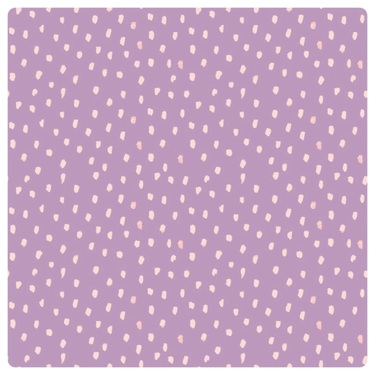 100% Organic Cotton Fabric, Free UK Postage, "Lavender Dots From in The Mix Blenders