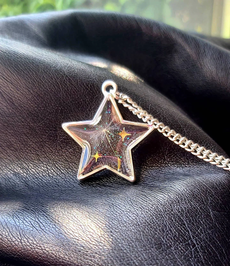 Wish Upon A Star Dandelion Seed Shaped Sparkly Silver Necklace - Make Womens Jewellery Gift Ideas Birthday Christmas