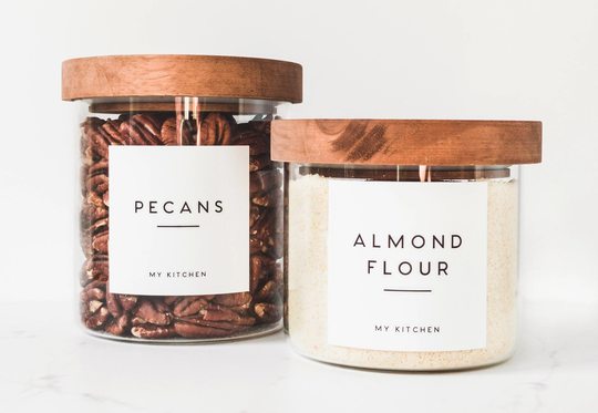 Minimalist Pantry Labels For Kitchen Organization Water-Resistant Custom Storage Jars Personalization Bold Line