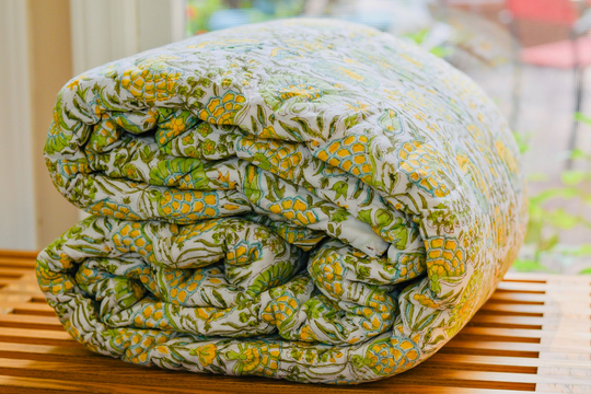 Jade Giving Tree, King Size Organic Cotton Quilt