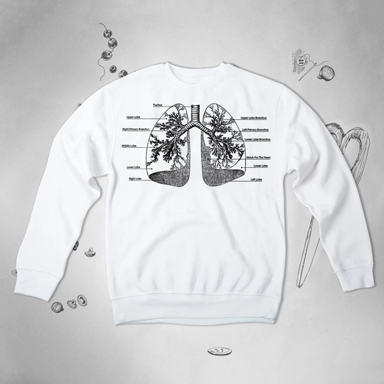 Lungs Sweatshirt Sweater Nurse Science For Doctor Anatomy Medicine Medical Graphic Design Unisex Crewneck Gift Idea