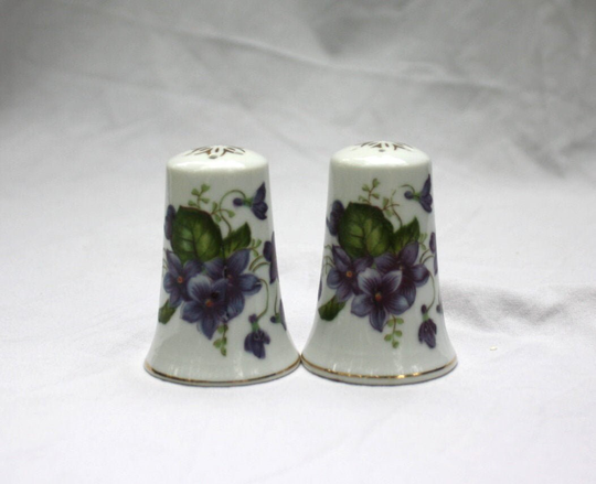 Lefton China Violet Vintage Salt & Pepper Shakers
