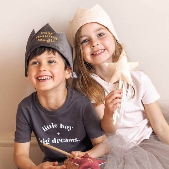 'Little Boy, Big Dreams' Organic Childs T Shirt