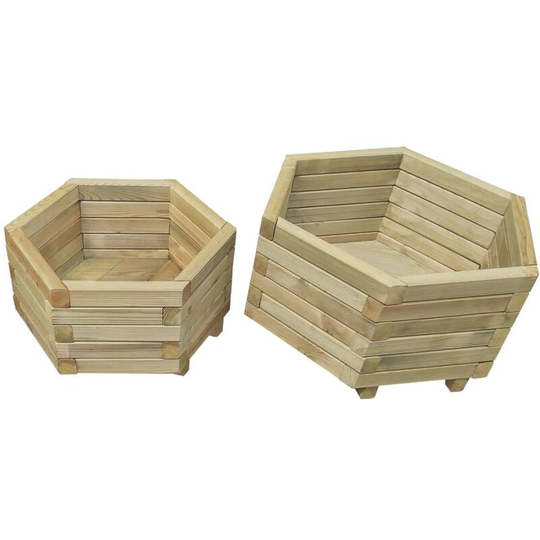 Medota 2 Piece Wooden Planter Box Set by Freeport Park - Brown