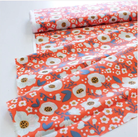 Bella Cotton Lawn - Donna Bright Coral Birch Fabrics 100% Organic 56