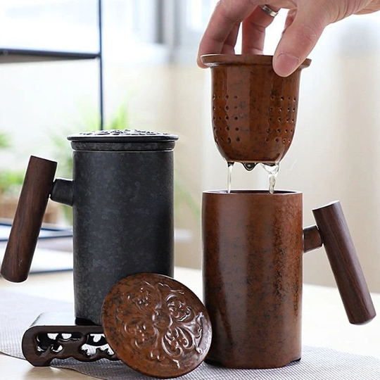 Tea/Coffee Japanese Vintage-style Glaze Hand-Crafted Ceramic Kiln